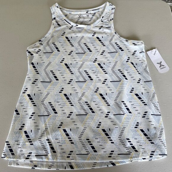 Xersion Womens Quick-Dri Tank Top White Geo Print M - Picture 1 of 8